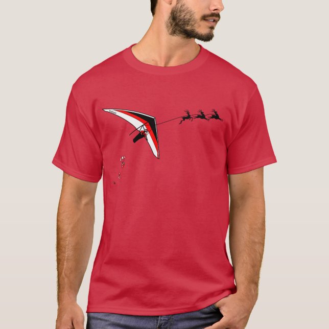 Hang-Gliding Weihnachten T-Shirt (Vorderseite)
