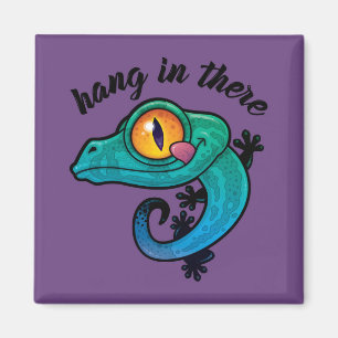 Hang in There farbenfroher Gecko Magnet