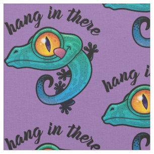 Hang in There farbenfroher Gecko Stoff