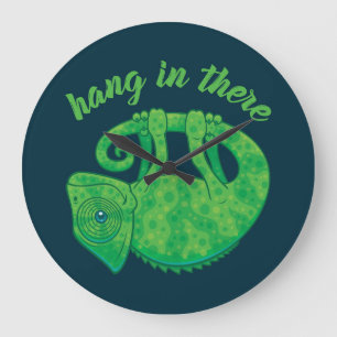 Hang In There Magical Chameleon Große Wanduhr
