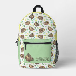 Hang In There Sloth Backpack Bedruckter Rucksack