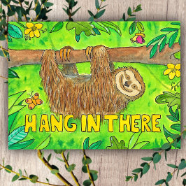 Hang in there - Sloth Postcard von Nicole Janes Postkarte
