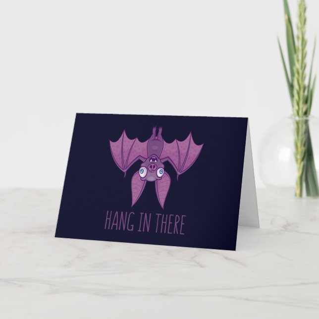 Hang in There Wacky Vampire Bat Karte (Vorderseite)