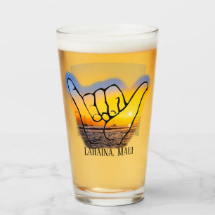 Hang Loose in Lahaina, Maui, Bierglas Glas
