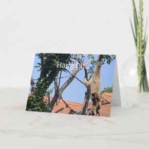 Hang On, Monkey Birthday Karte
