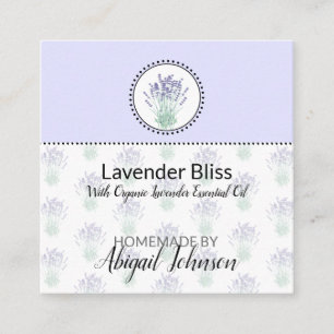 Hang-Tag der hausgemachten Bath & Body Lavendel Quadratische Visitenkarte