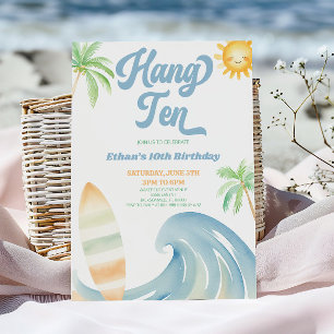Hang Ten Beach Surf 10. Geburtstagsfeier Einladung