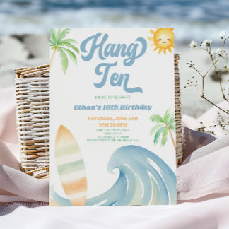 Hang Ten Beach Surf 10. Geburtstagsfeier Einladung