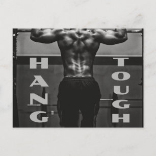Hang Tough Muscle Man Workout Gym Postkarte
