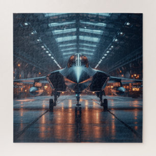Hangar Jet in Dusk - Aviation Puzzle