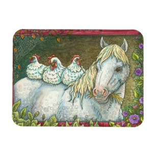 HÄNGE IM STABILEN, PFERD UND CHICKEN MAGNET