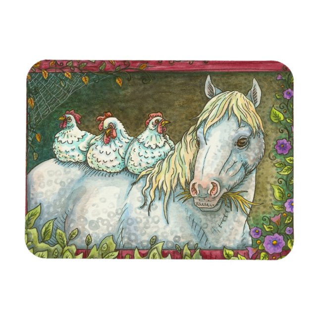 HÄNGE IM STABILEN, PFERD UND CHICKEN MAGNET (Horizontal)