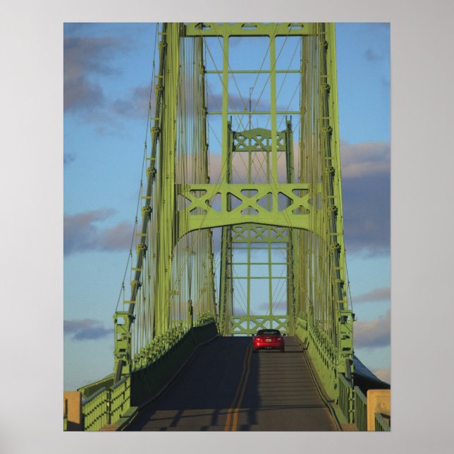 Hängebrücke auf der kleinen Hirschinsel Poster (Vorne)