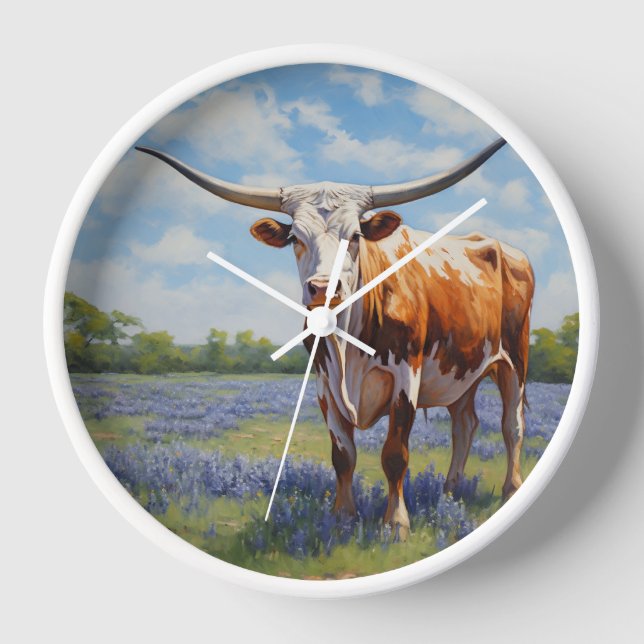 Hängebrücke "Longhorn" und "Bluebonnets" Uhr (Vorderseite)