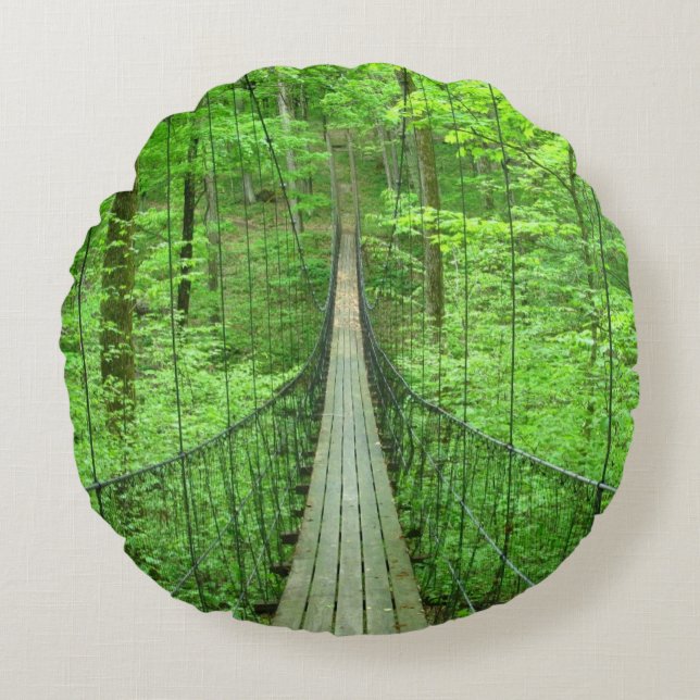 Hängebrücke Rundes Kissen (Vorderseite)