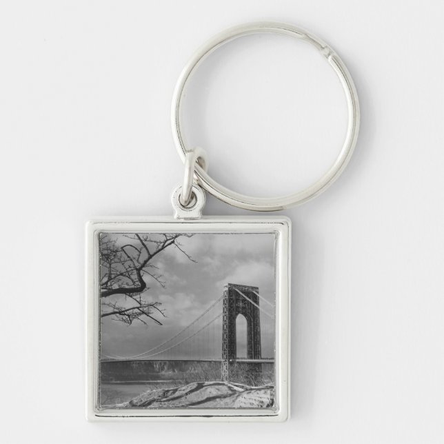 Hängebrückeansicht B&W Schlüsselanhänger (Vorne)