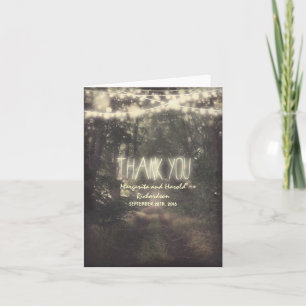 Hängeleuchten und Bäume Hochzeit danke Karten