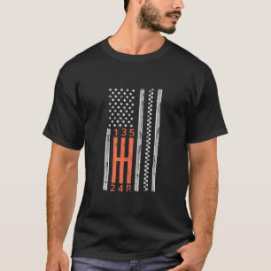 Hängelverschiebung American Flag Manual Transmiss T-Shirt