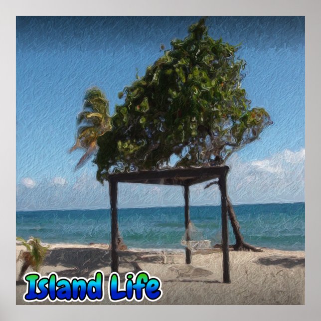 Hängematte am Strand Poster (Vorne)