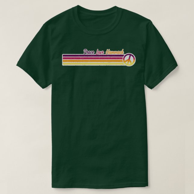 Hängematte Sonnenaufgang Retro Streifen T-Shirt (Design vorne)