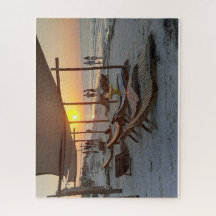 Hängematten am Meer bei Sonnenuntergang