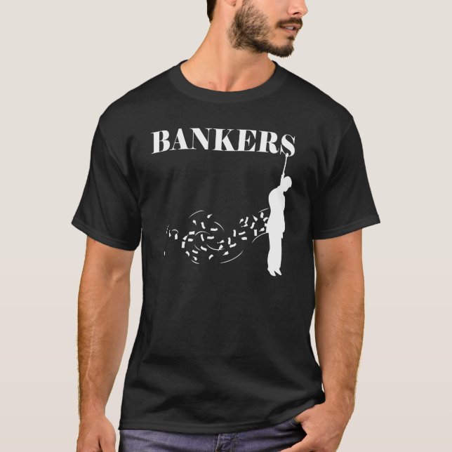 Hängen Sie das schwarze T-Shirt der Banker (Vorderseite)
