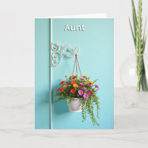 Hängende Blumen Tante Karte