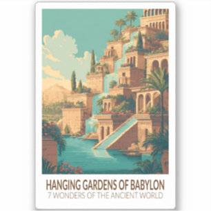 Hängende Gärten von Babylon 7 Weltwunder Aufkleber
