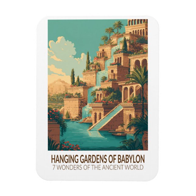Hängende Gärten von Babylon 7 Weltwunder Magnet (Vertikal)
