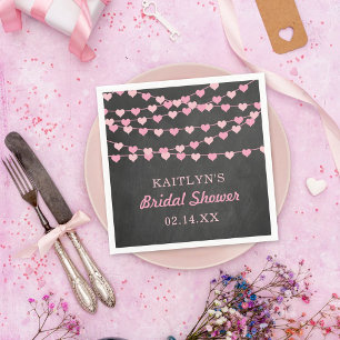 Hängende Herz-Liebes-Hochzeitsdusche Serviette