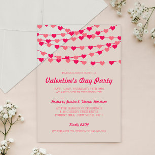 Hängende Herzen Valentinstag-Party Acryleinladungen