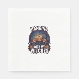 Hängende Hexen Halloween Kürbisse Geisterwald  Serviette