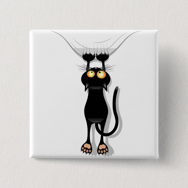 Hängende Katze Button (Vorderseite)