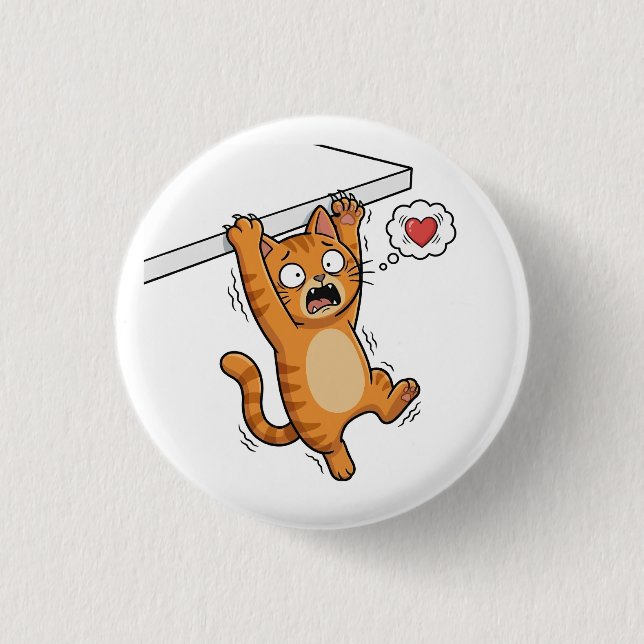 Hängende Katzen-Notfalltaste Button (Vorderseite)