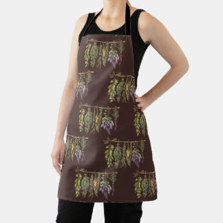 Hängende Kräuter Botanisches Apron | Rustikale Krä Schürze
