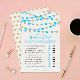 Hängende Liebesherzen Baby Shower Rate Wer Spiel