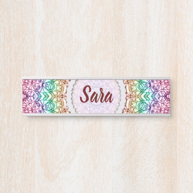 Hängende Namensschild-Mandala Mehndi Art G379 Türschild (Vorderseite )