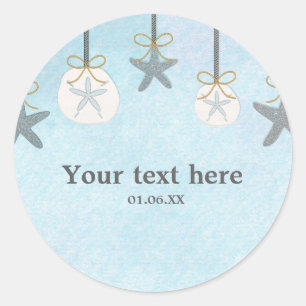 Hängende Seesterne & Sand-Dollar-Strand-Aufkleber Runder Aufkleber