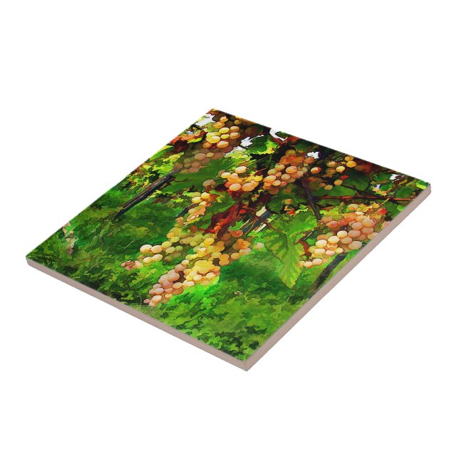 Hängende Trauben auf den Reben Fliese (Seite)