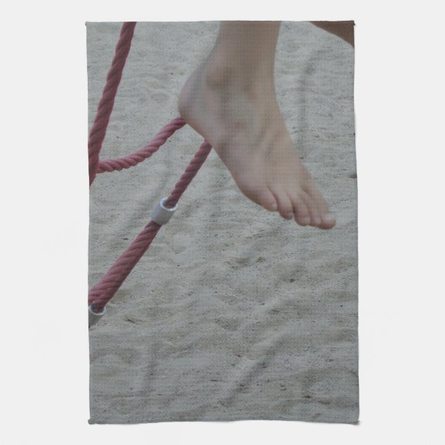 hängender Fußspielplatzsand des kletternden Geschirrtuch (Vertikal)