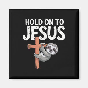 Hängendes Faultier Halt Dich An Jesus Christlicher Magnet