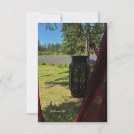 Hanggarten Lattern & Lavenderfeld Mitteilungskarte