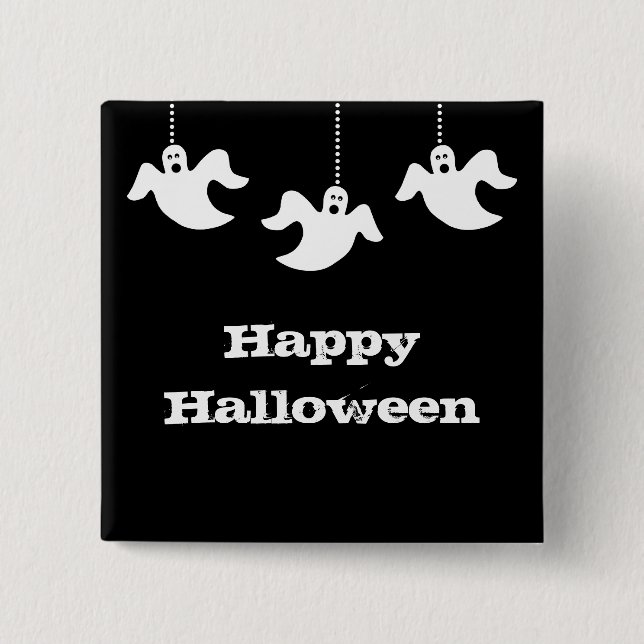 Hanggeister Halloween Button, schwarz Button (Vorderseite)