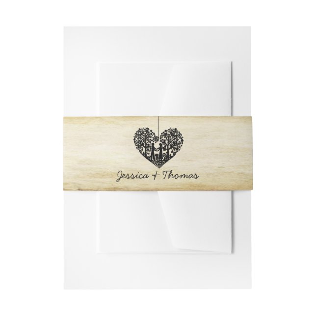 Hangherz Tree Vintage Wedding Collection Einladungsbanderole (Vorderseite Beispiel)
