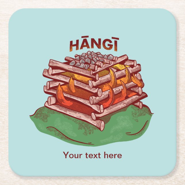 Hangi Maori Cooking Food Kai Rechteckiger Pappuntersetzer (Vorderseite)