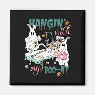 Hangin' mit meinem Boo-ny Bunny Ghost Ortho Nurses Magnet