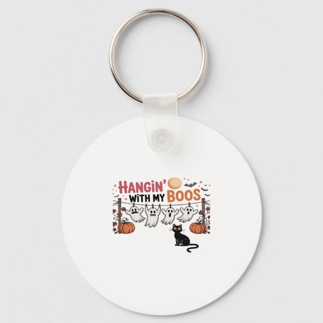 Hangin mit meinem Boos-Geist, der den schwarzen Ka Schlüsselanhänger (Vorderseite)