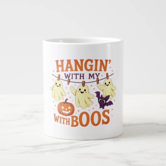 Hangin' mit meinem Boos, Niedliche hängende Geiste Jumbo-Tasse (Vorderseite)