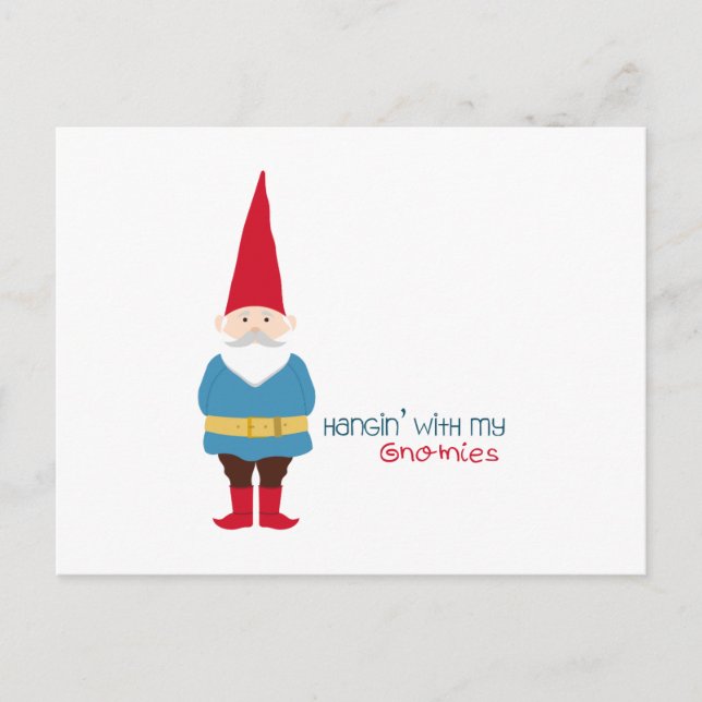 Hangin mit meinen Gnomen Postkarte (Vorderseite)