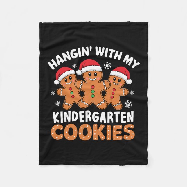 Hangin My Kindergarten Cookie Gingerbread Christma Fleecedecke (Vorderseite)